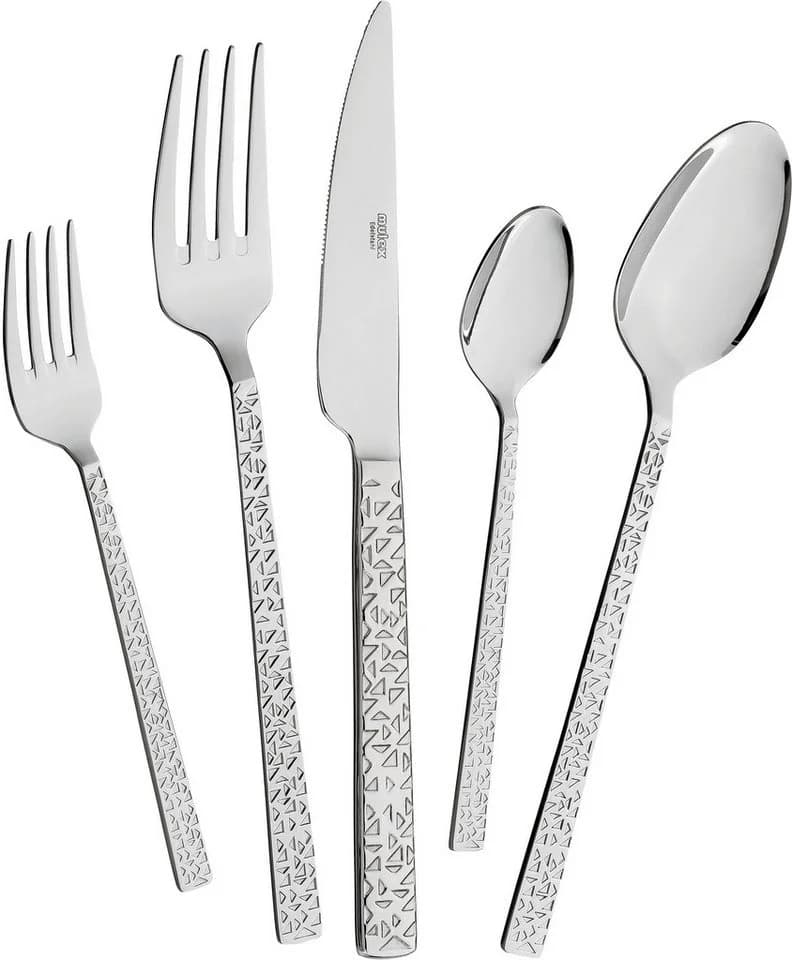 MULEX Besteck-Set Siena 60-tlg. Chromstahl silber Hammerschlag-Optik - Bild 2