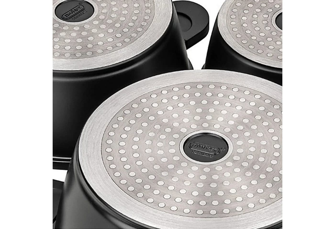Mulex Topf-Set HAPPINESS BLACKLINE 6-tlg. Schwarz Aluguss Induktion - Bild 4