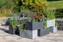 Scheurich Blumentopf C-CUBE LONG Grau Kunststoff Beton-Optik Bild 1