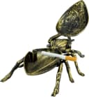 meytrade Aschenbecher Metall antik gold mit Deckel Bild 1