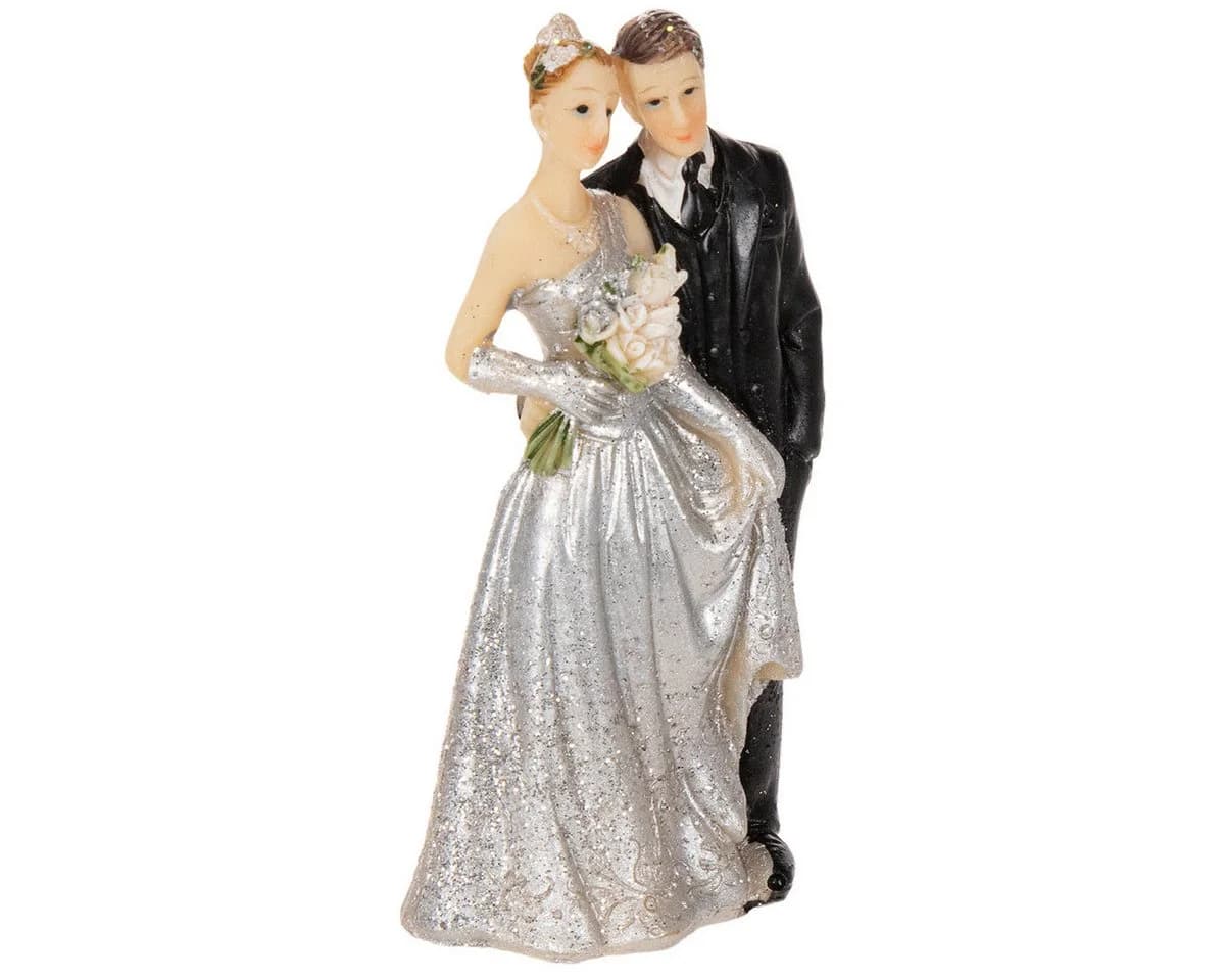 Florists Products Hochzeitsfigur Brautpaar Silber Deko - Bild 2