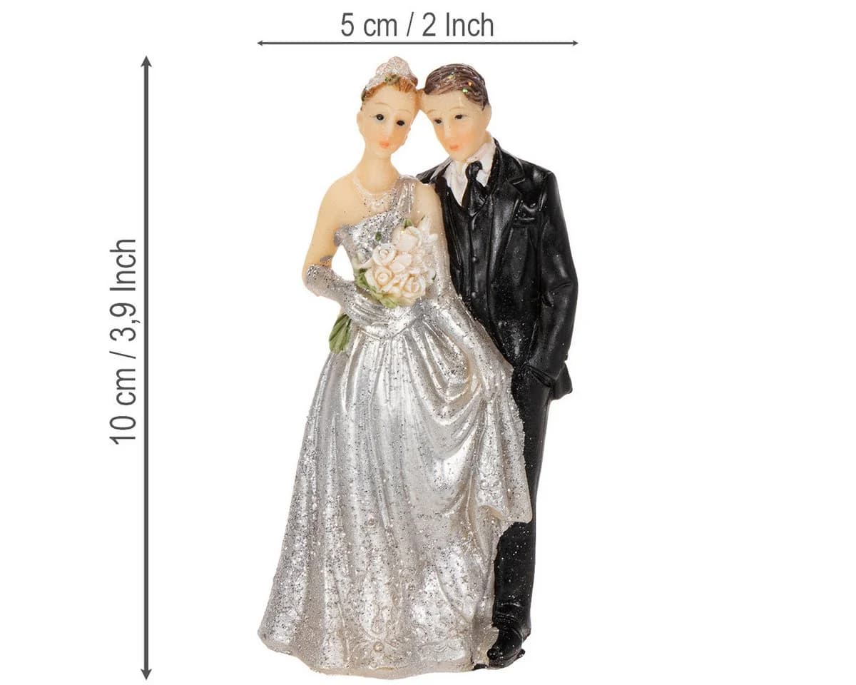 Florists Products Hochzeitsfigur Brautpaar Silber Deko - Bild 4