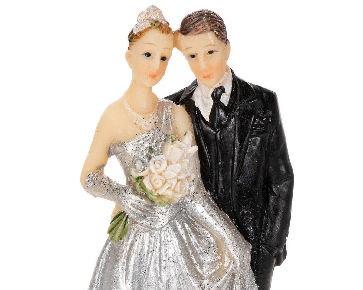 Florists Products Hochzeitsfigur Brautpaar Silber Deko - Bild 5