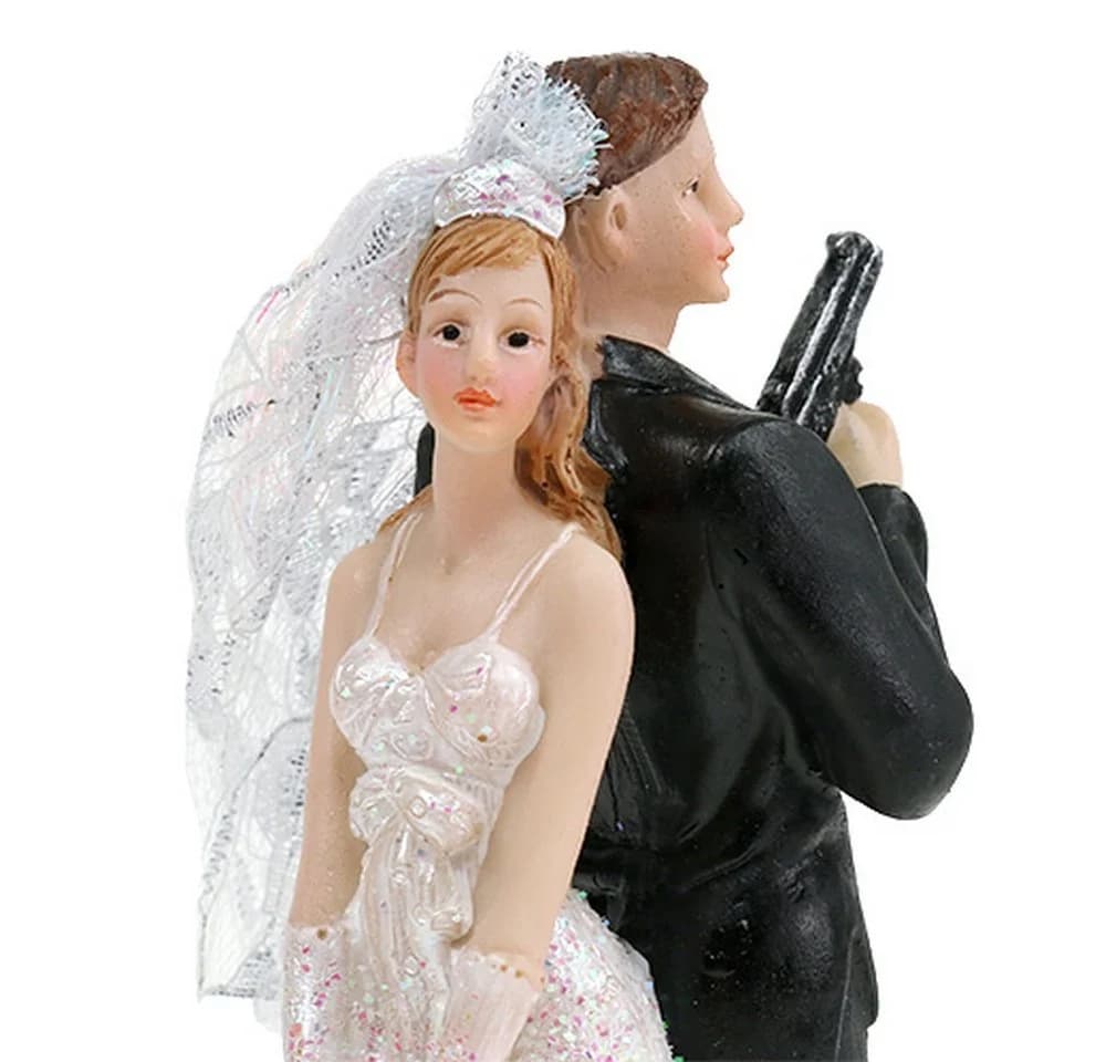 Florists Products Tortenfigur Brautpaar Agenten Hochzeit Deko 15,5cm