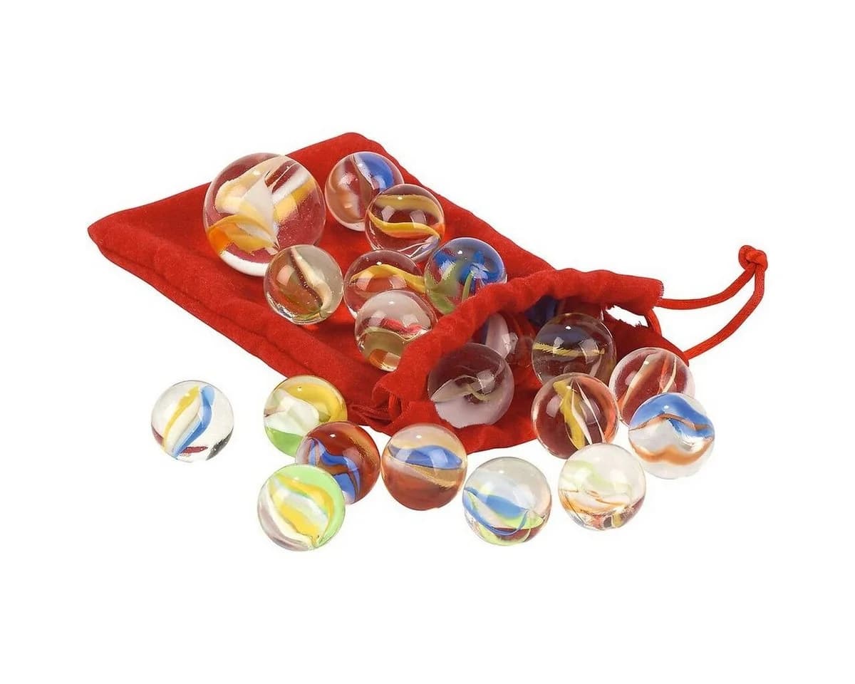 Moses. Verlag Murmelspiel-Set mit 21 Glasmurmeln