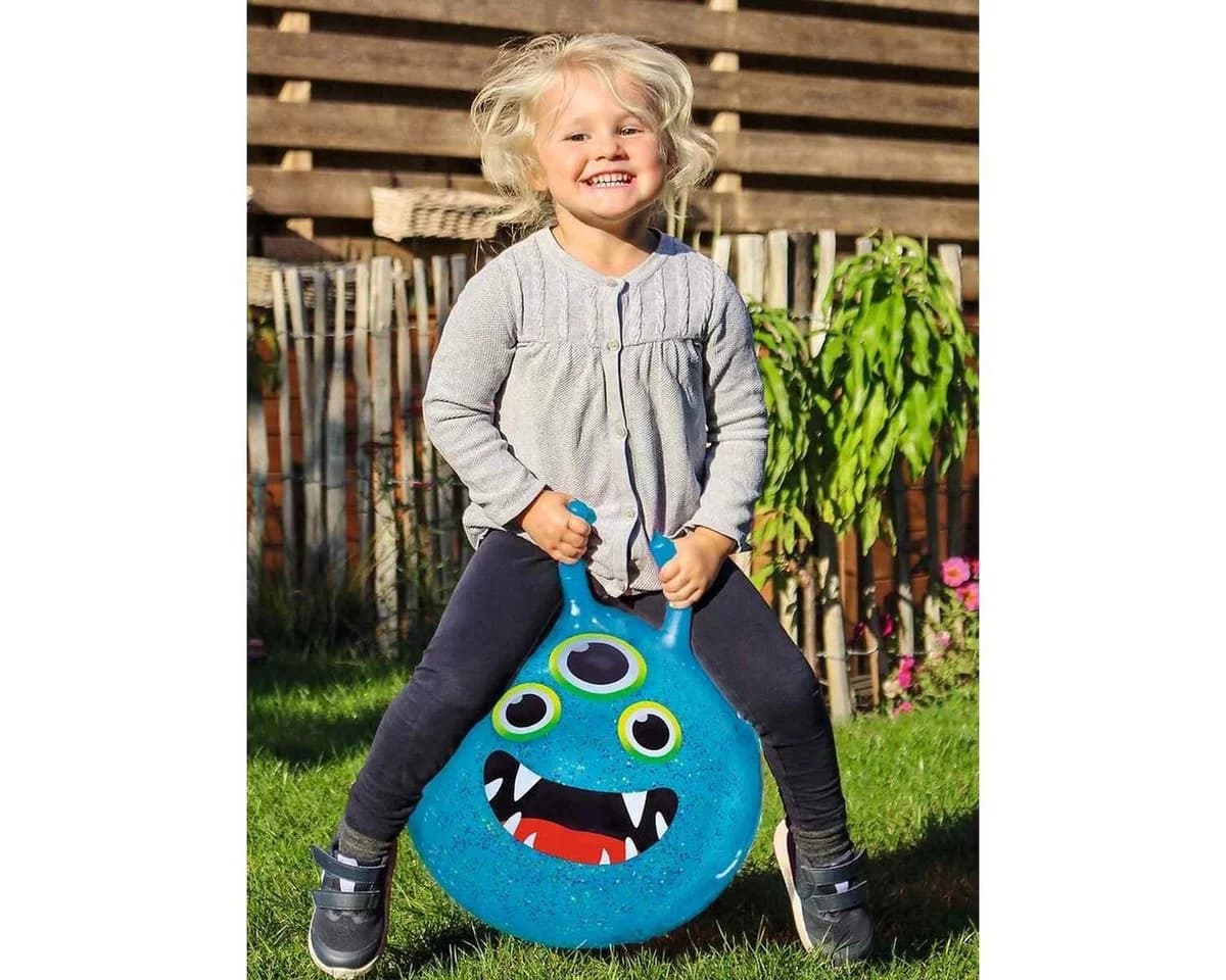 Moses. Verlag Hüpfball Glitzer Monster mit Griffen Ø45 cm