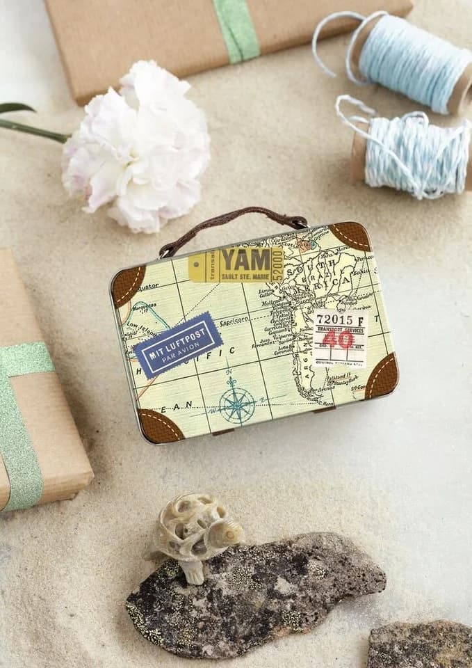 Moses. Verlag Mini-Reisekoffer Geschenkbox Metall mit Kunstlederhenkel