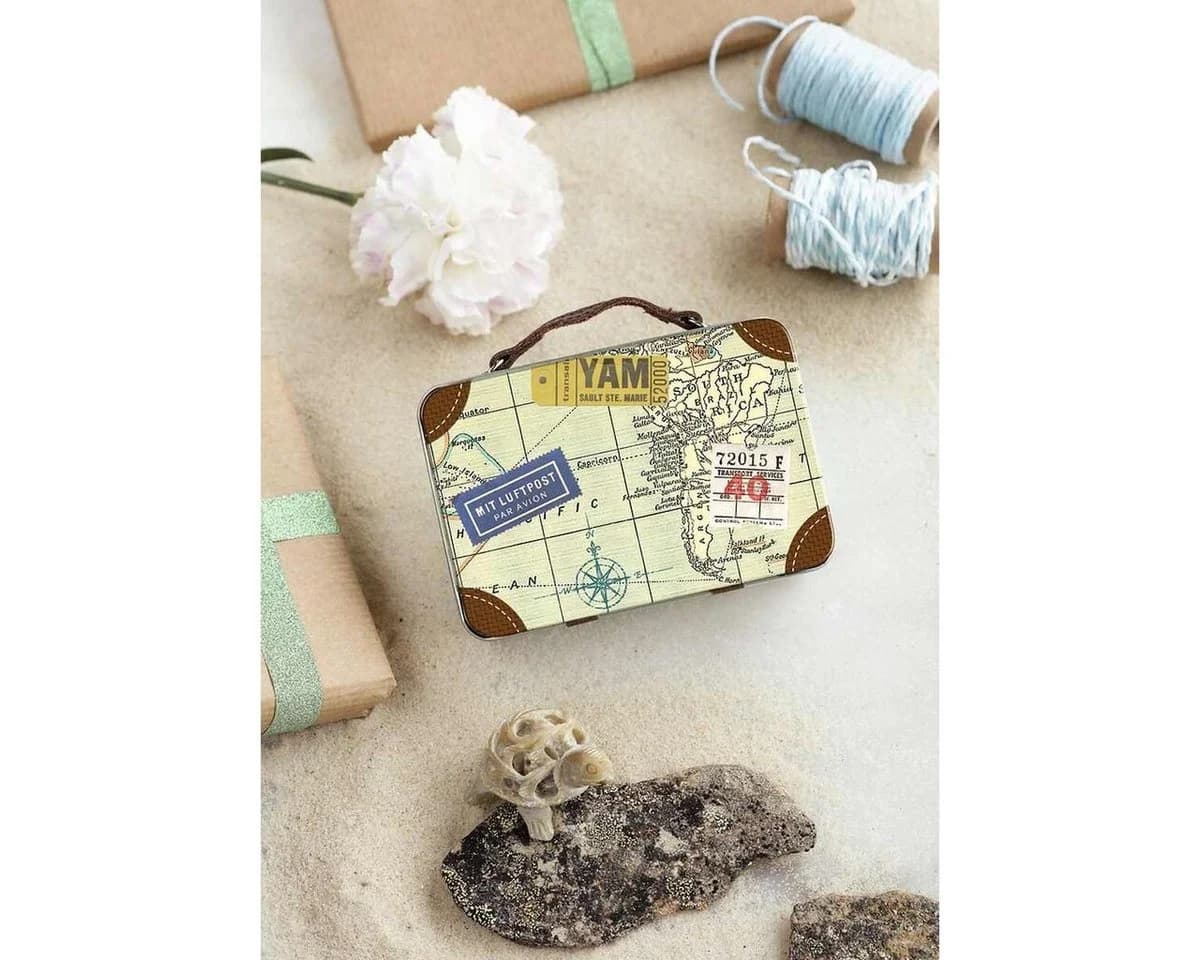 Moses. Verlag Mini-Reisekoffer Geschenkbox Metall mit Kunstlederhenkel - Bild 3