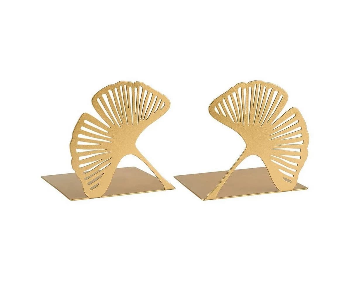 Moses. Verlag Buchstütze Ginkgo Metall goldfarben 2er Set für Bücherregale - Bild 4