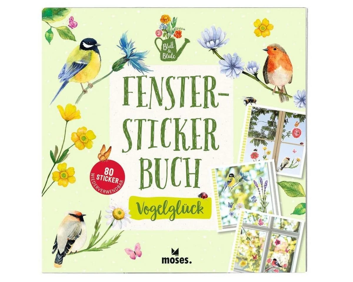 Moses. Verlag Fenstersticker-Buch Vogelglück 80 bunte Sticker - Bild 2