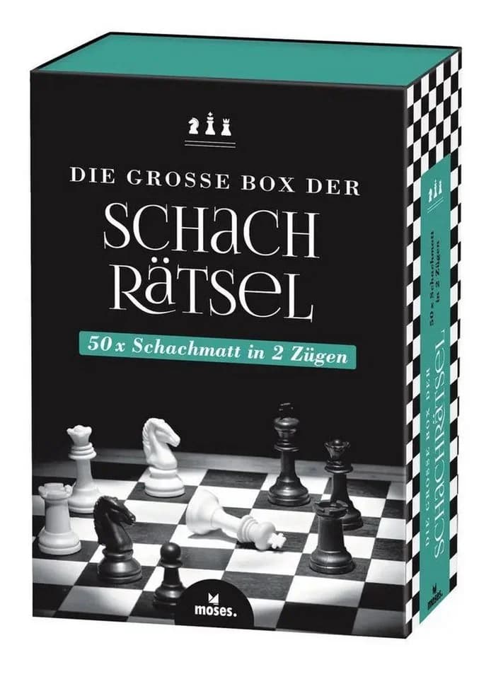 Moses. Verlag Spiel Die große Box der Schachrätsel 50 Rätsel mit Figuren-Chips - Bild 2
