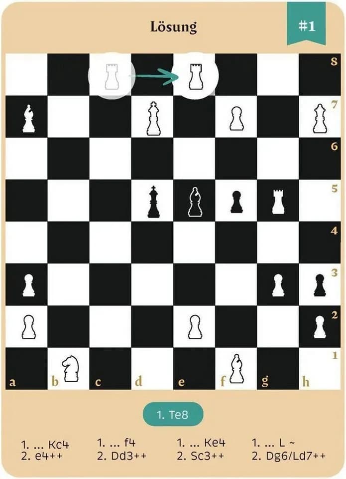 Moses. Verlag Spiel Die große Box der Schachrätsel 50 Rätsel mit Figuren-Chips - Bild 3