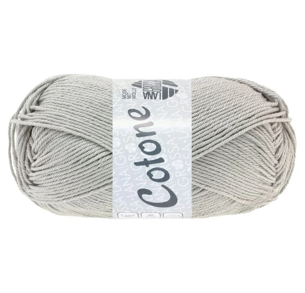 LANA GROSSA COTONE Häkelwolle 125m 50g 100% Baumwolle Grau - Bild 2