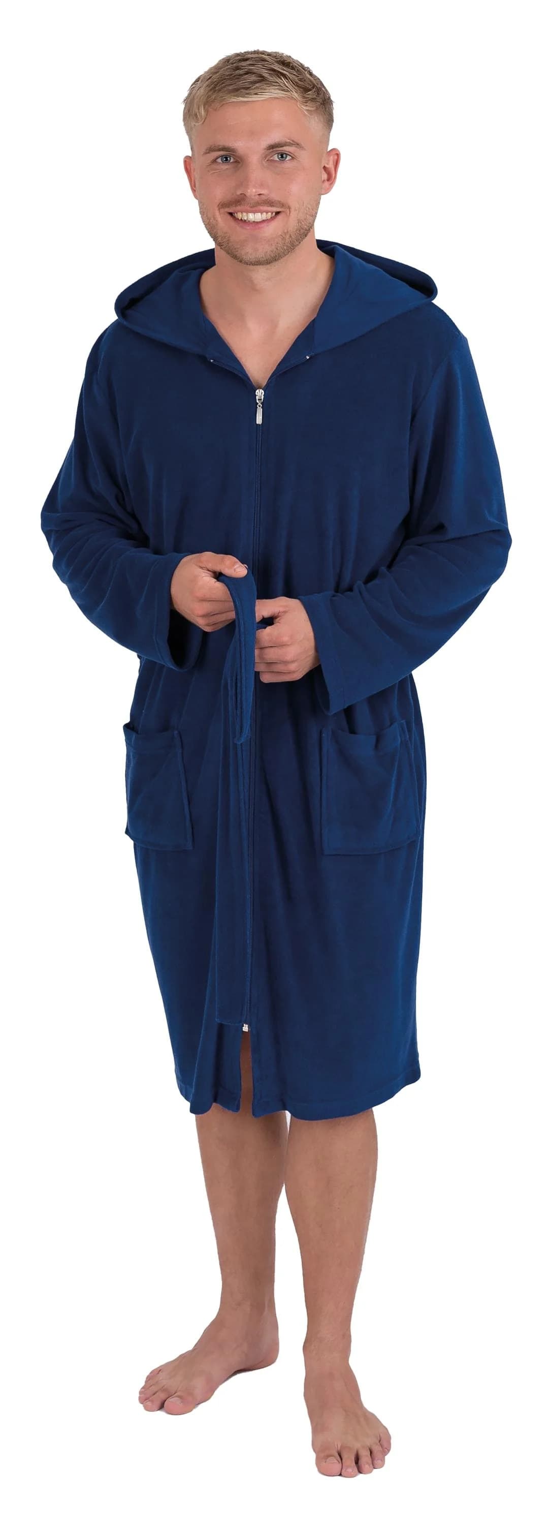 Herrenbademantel Dunkelblau WEWO FASHION XXL 110cm