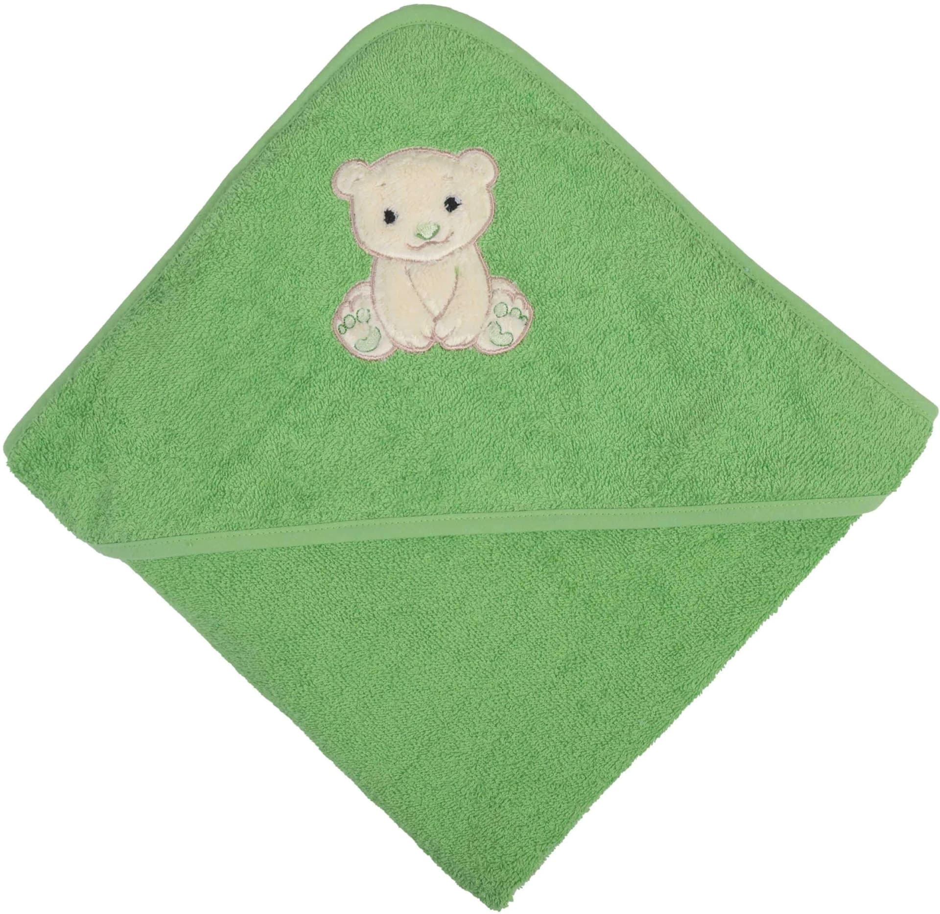 WEWO FASHION Kapuzenhandtuch Baby Grün Frottee 100x100cm