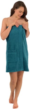 WEWO FASHION Damen-Saunakilt Frottier Blau Schlingenfest Bild 1