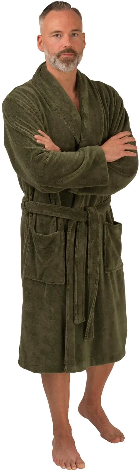 Herrenbademantel WEWO FASHION 1105 Grün Velours L