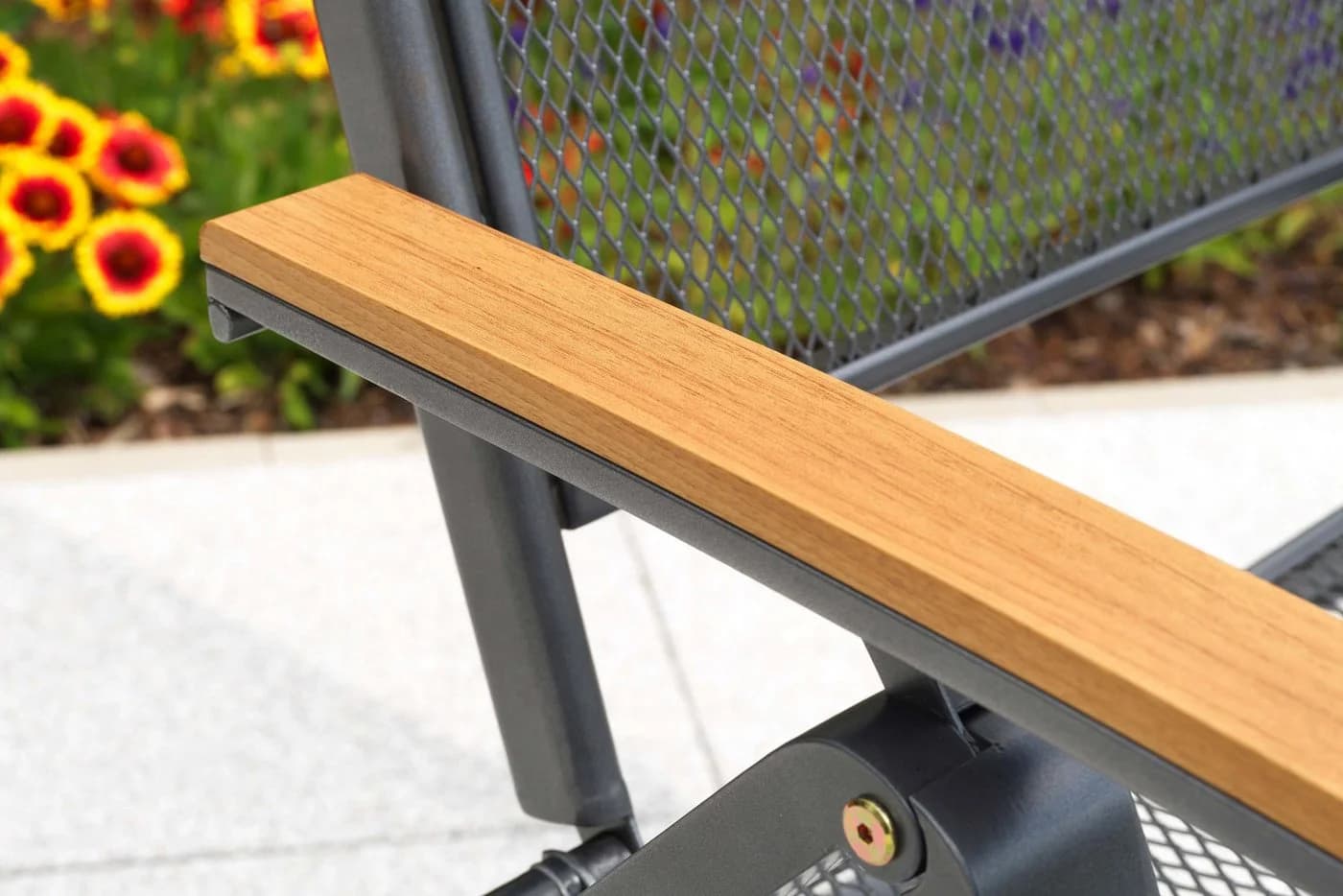 MERXX Gartensessel Itanos Klappbar Aluminium Kunststoff Holzoptik Grau - Bild 4
