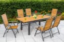 MERXX Gartentisch Santorin Beige Ausziehbar Akazie Aluminium Bild 5