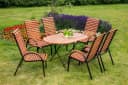 MERXX Gartentisch Schlossgarten Oval Beige Schwarz Klapptisch Bild 2