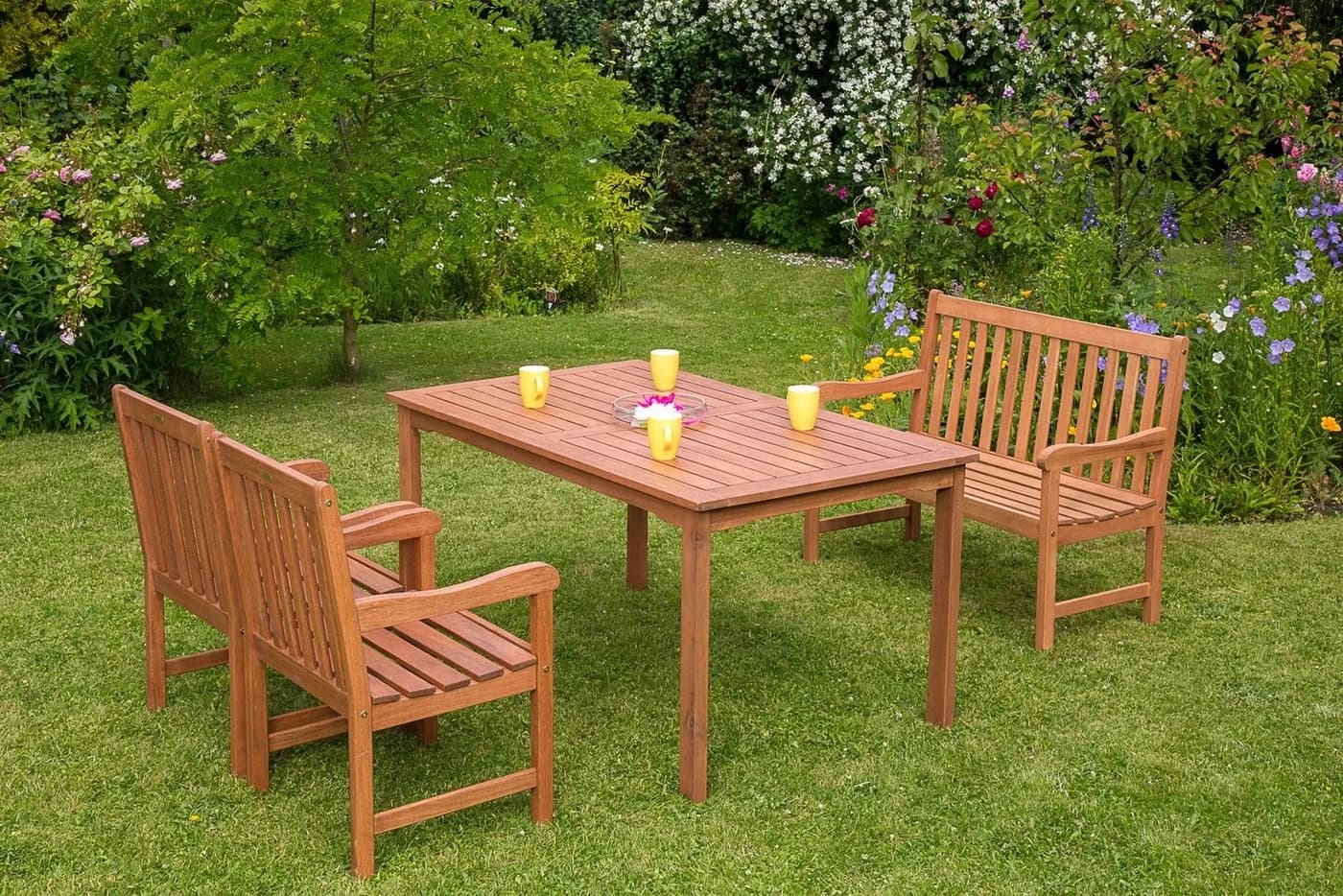 MERXX Gartentisch Santos Eukalyptus Beige Rechteckig - Bild 2