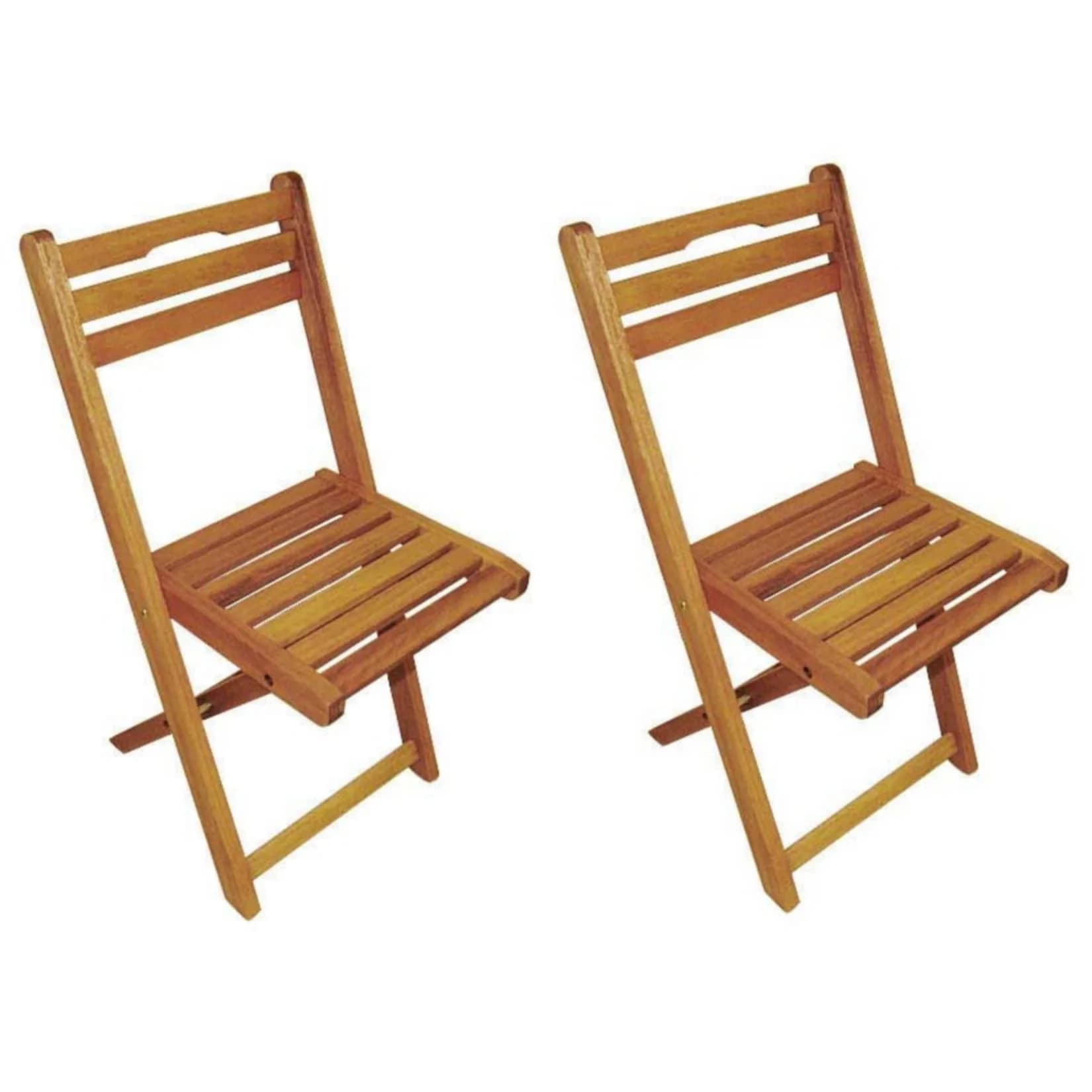 MERXX Gartenstuhl Porto 2er Set Braun Eukalyptusholz Klappbar - Bild 1