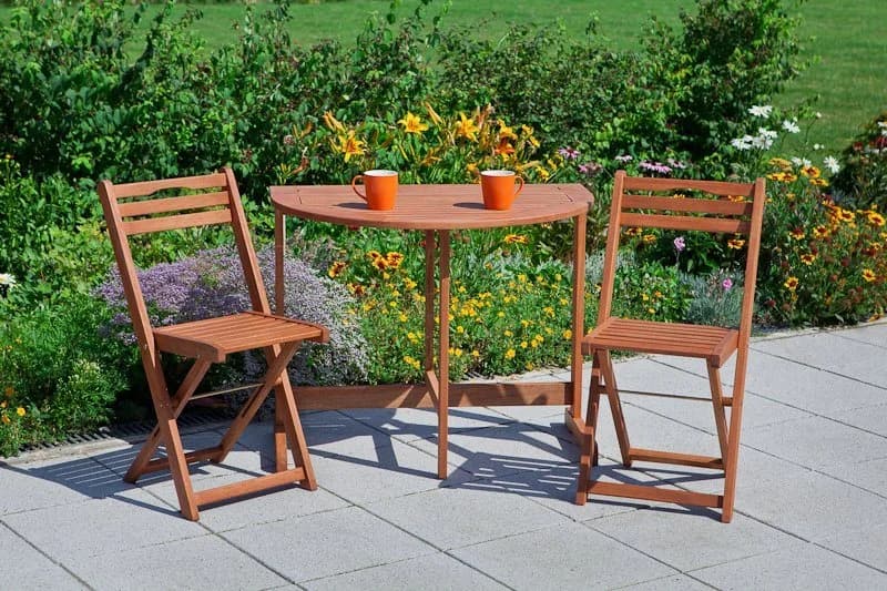 MERXX Gartenstuhl Porto 2er Set Braun Eukalyptusholz Klappbar - Bild 2