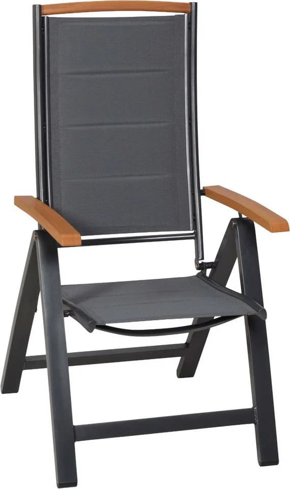 MERXX Gartensessel Tino Klappsessel Aluminium Holzoptik