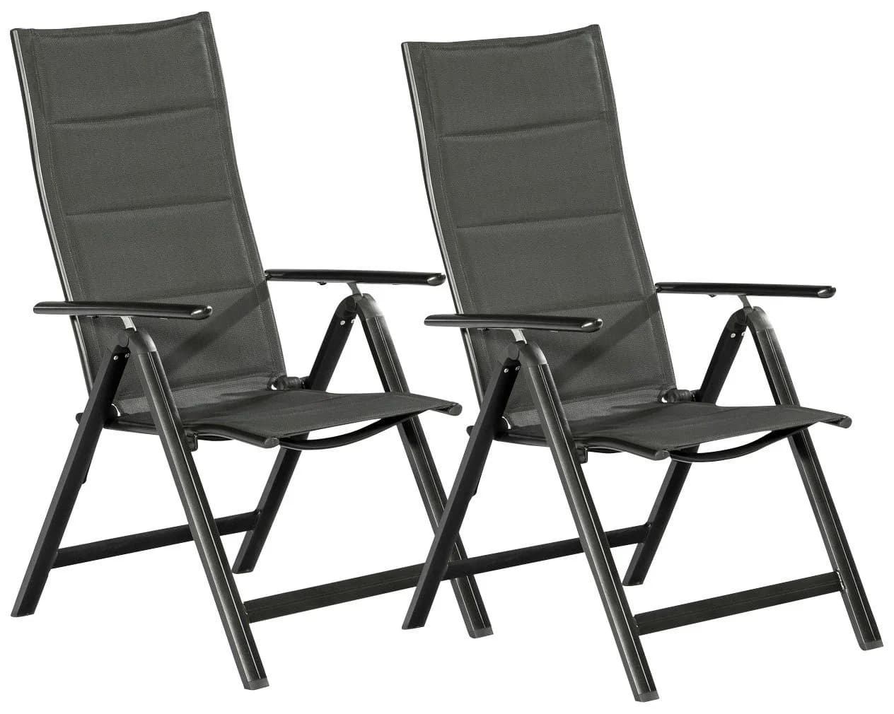 Gardenson Gartenklappsessel Taviano Graphit Aluminium Textil - Bild 2