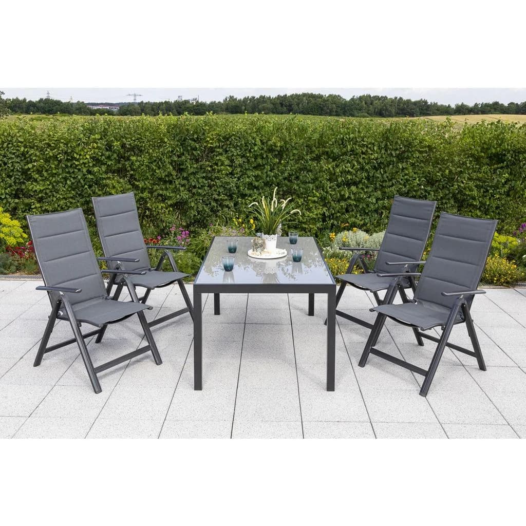 Gardenson Gartenklappsessel Taviano Graphit Aluminium Textil - Bild 5
