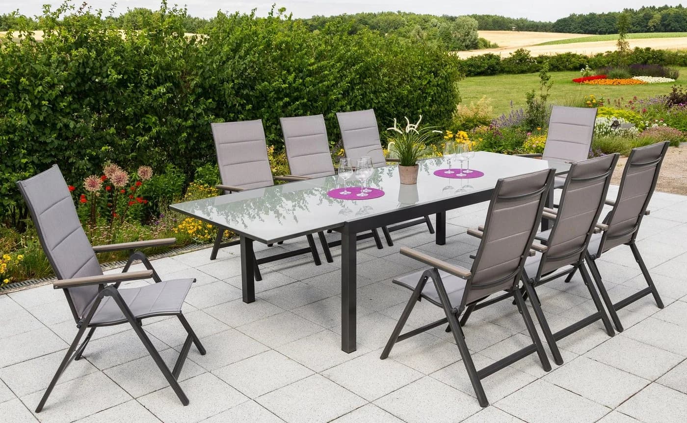 MERXX Trivero Gartenstuhl 2er Set Grau/Braun Klappbar - Bild 4