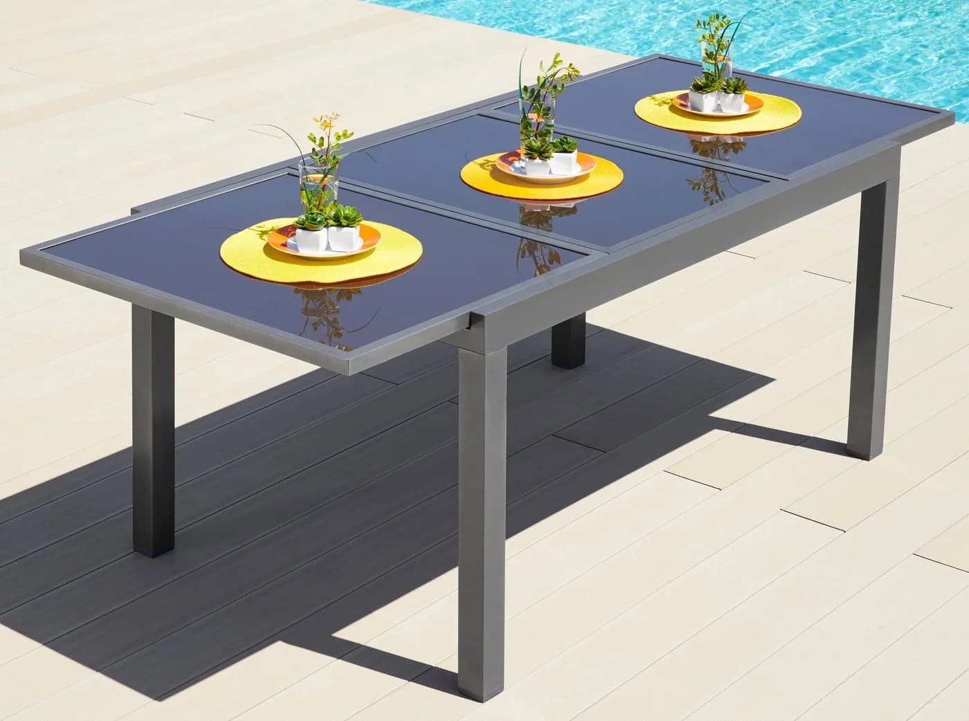 MERXX Gartentisch Amalfi Anthrazit Aluminium Ausziehbar