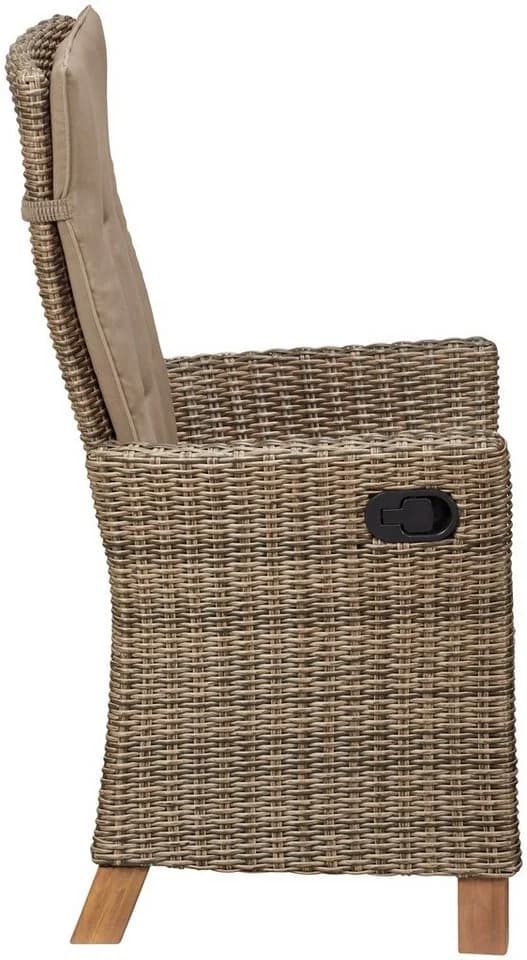 Merxx Gartenstuhl Toskana 2er Set Beige Polyrattan mit Kissen - Bild 5