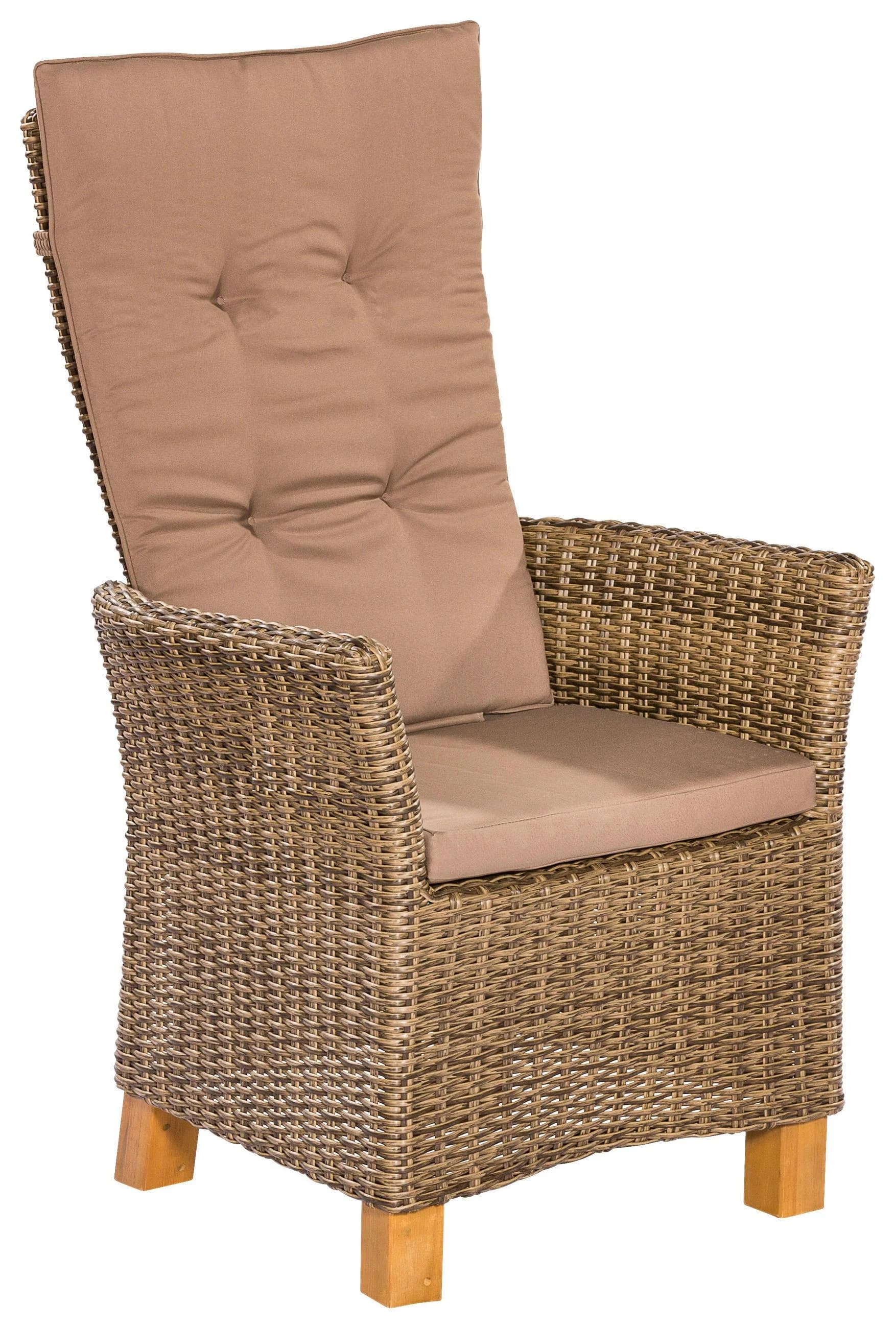 MERXX Toskana Gartenstuhl 2er Set Polyrattan Akazie Beige - Bild 2