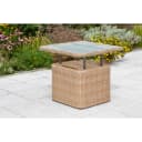 MERXX Duplex Gartentisch Beige Höhenverstellbar Sicherheitsglas Bild 1