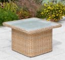 MERXX Duplex Gartentisch Beige Höhenverstellbar Sicherheitsglas Bild 4