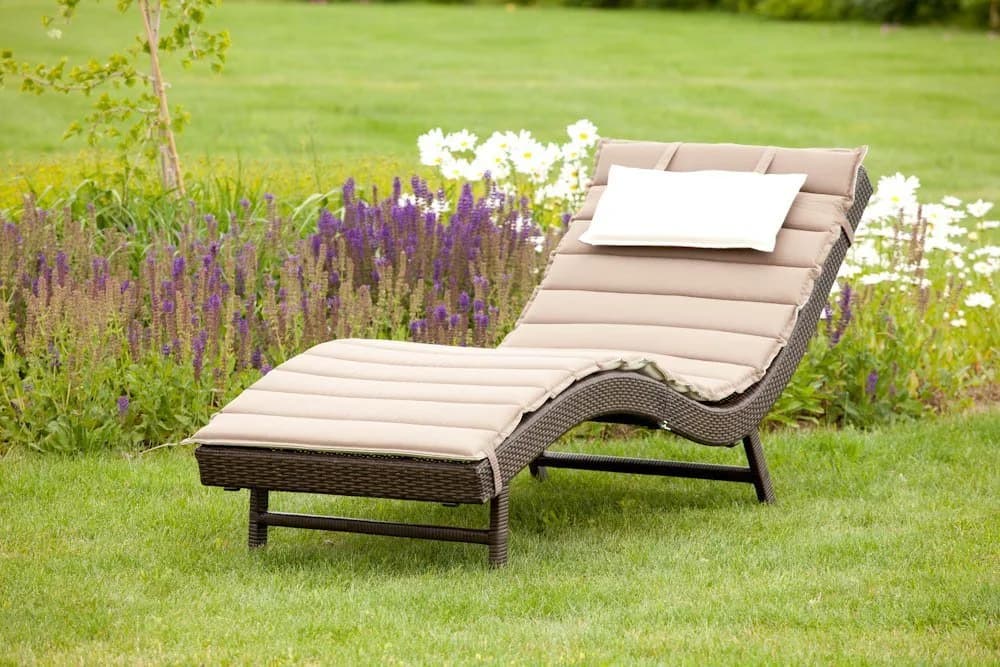 MERXX Gartenliege PIACENZA Braun Poly Rattan mit Wendeauflage - Bild 2