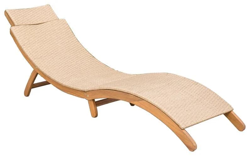 Gartenliege MERXX "Capri" Beige/Grau Polyrattan Akazie Klappbar - Bild 2