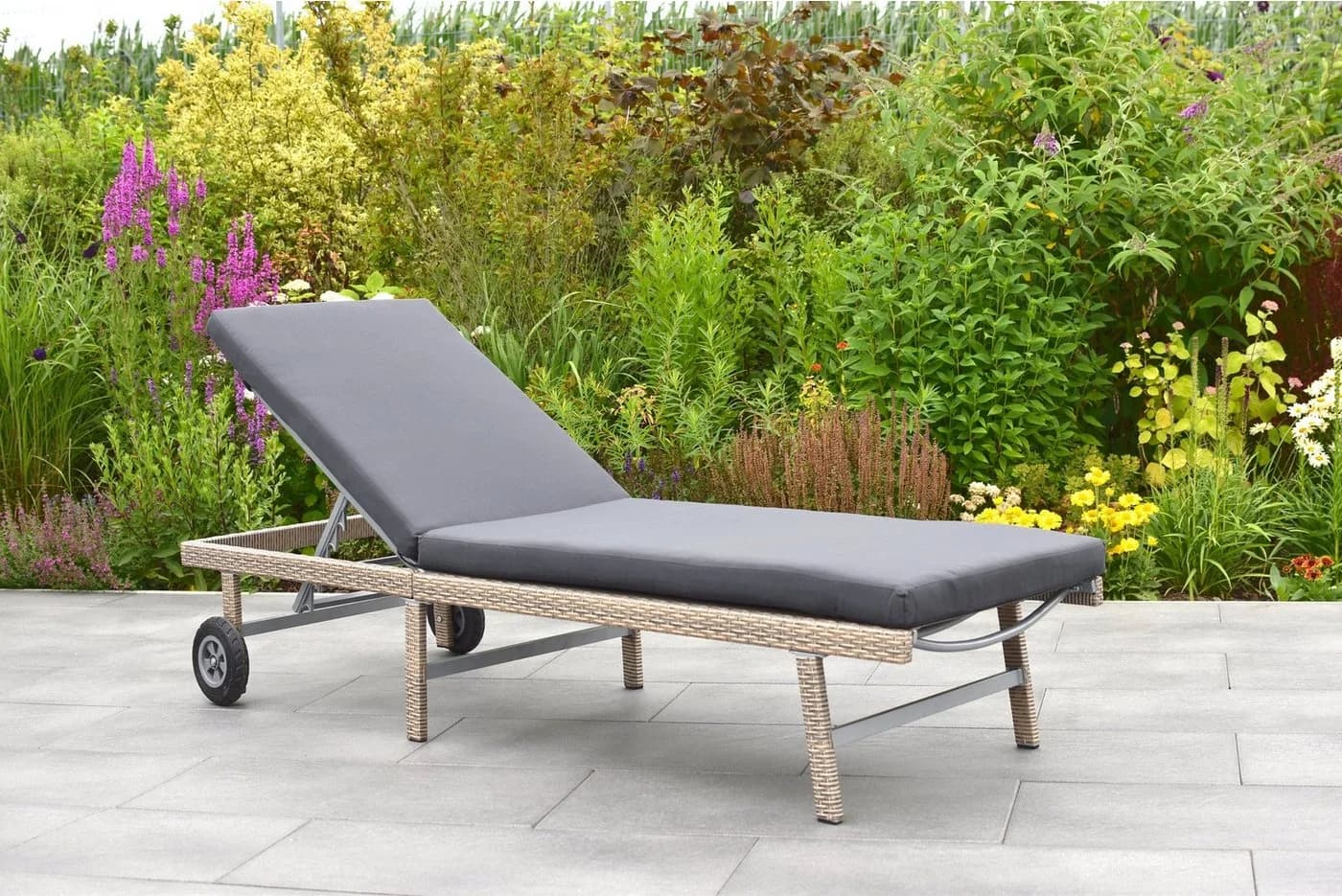 Merxx Navarra Gartenliege Beige mit verstellbarer Rückenlehne - Bild 2