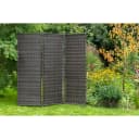 Merxx Paravent Geflecht Braun 3-teilig Stahl Poly Rattan Bild 1