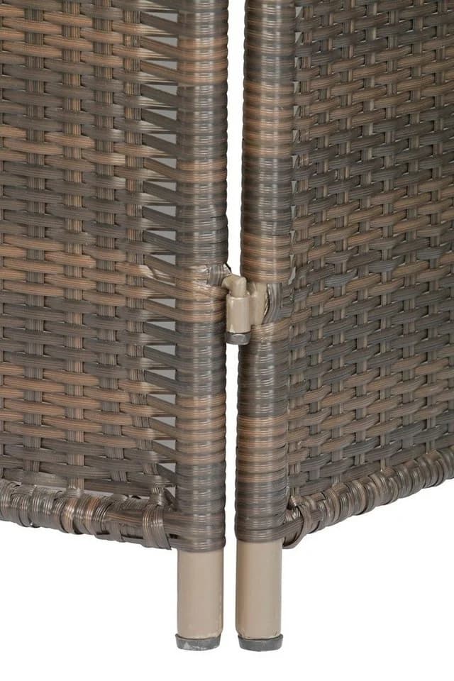 Merxx Paravent Geflecht Braun 3-teilig Stahl Poly Rattan - Bild 4