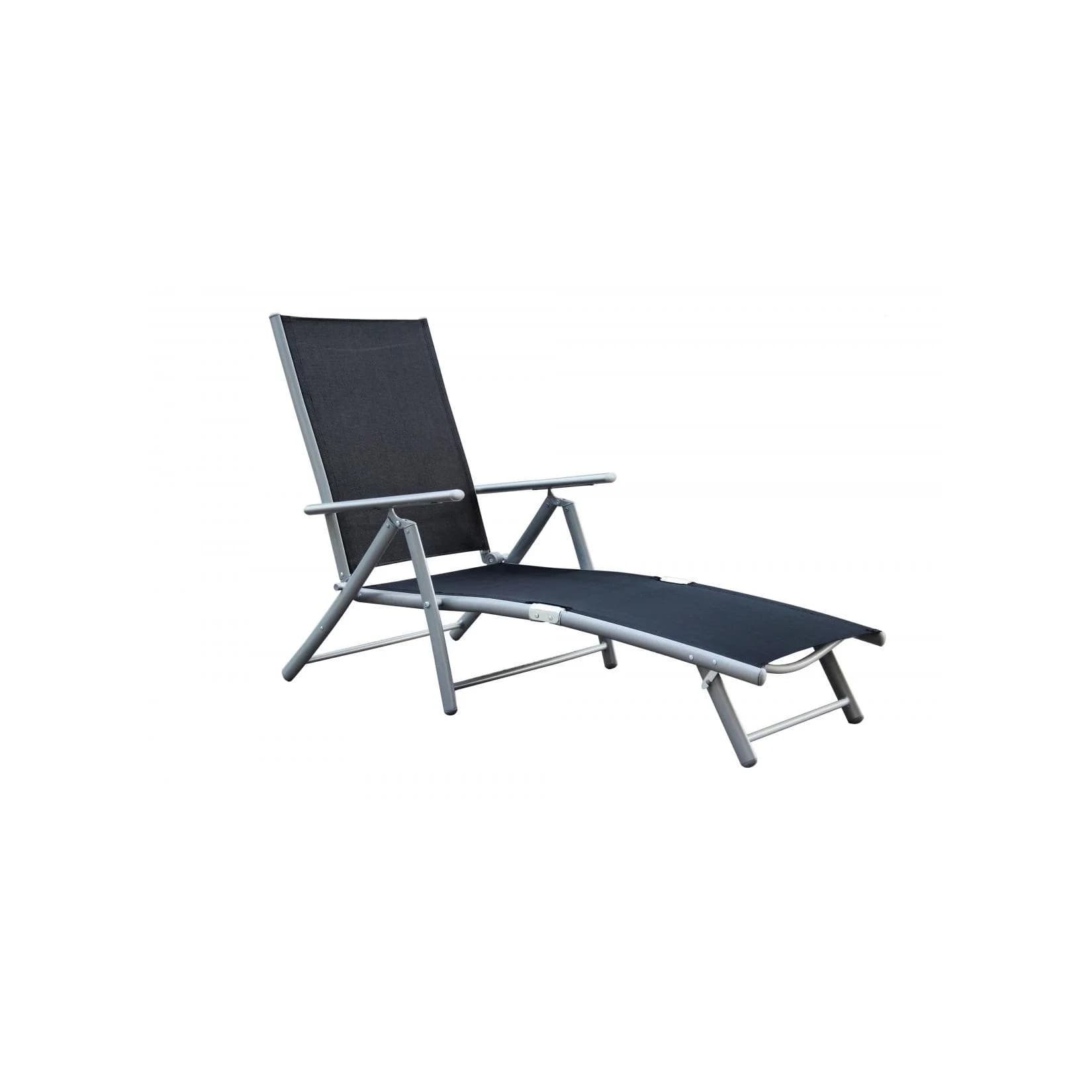 Merxx Deckchair Schwarz Liegestuhl Aluminium