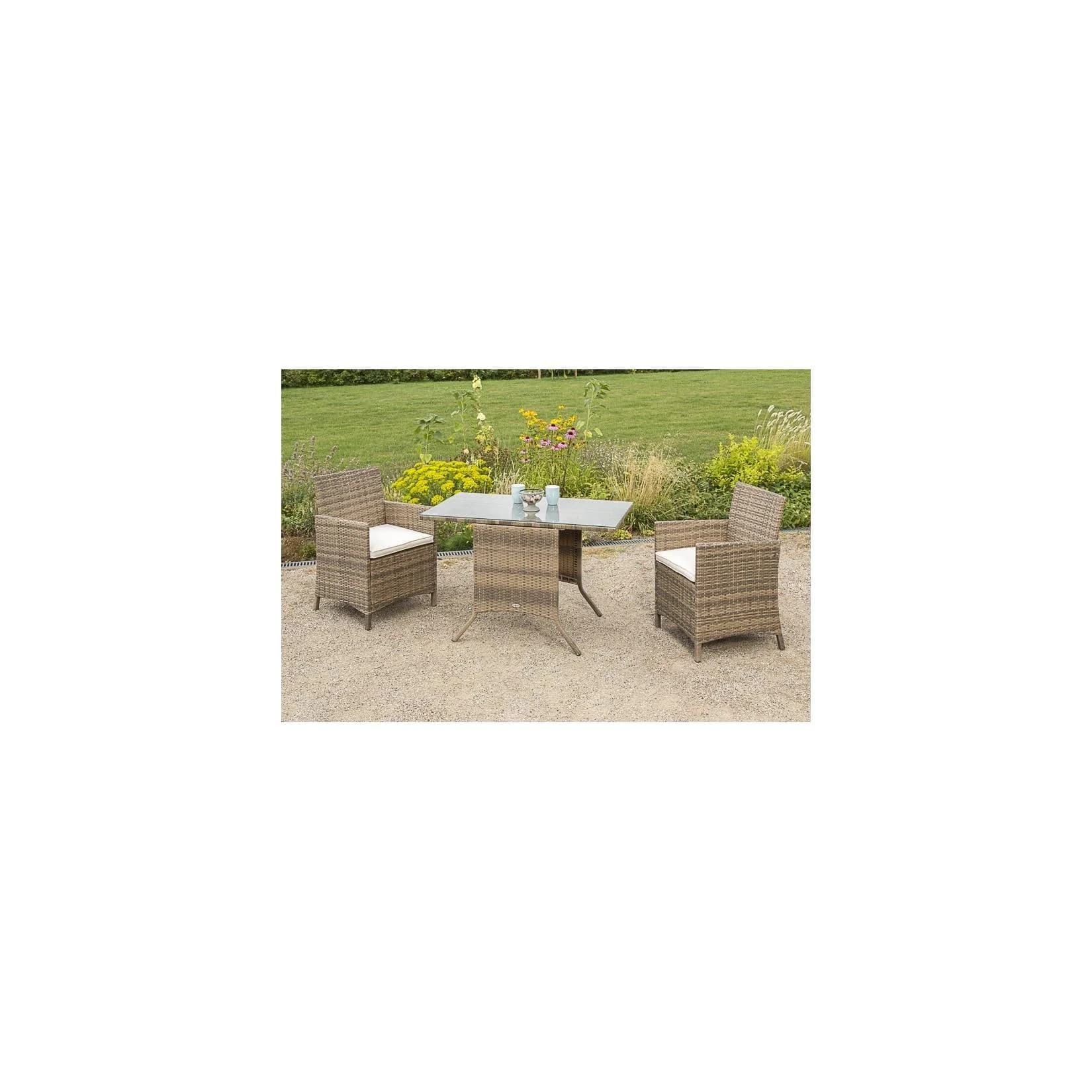 Merxx Balkonset Treviso 5tlg. Naturgrau Garten-Set inkl. Sitzkissen