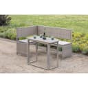 Merxx Balkonset Grau Beige Poly Rattan Eckbank mit Tisch Bild 1
