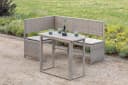 Merxx Balkonset Grau Beige Poly Rattan Eckbank mit Tisch Bild 3