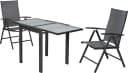 MERXX Balkonset Amalfi 3-tlg. Klappsessel & ausziehbarer Tisch Grau Bild 2