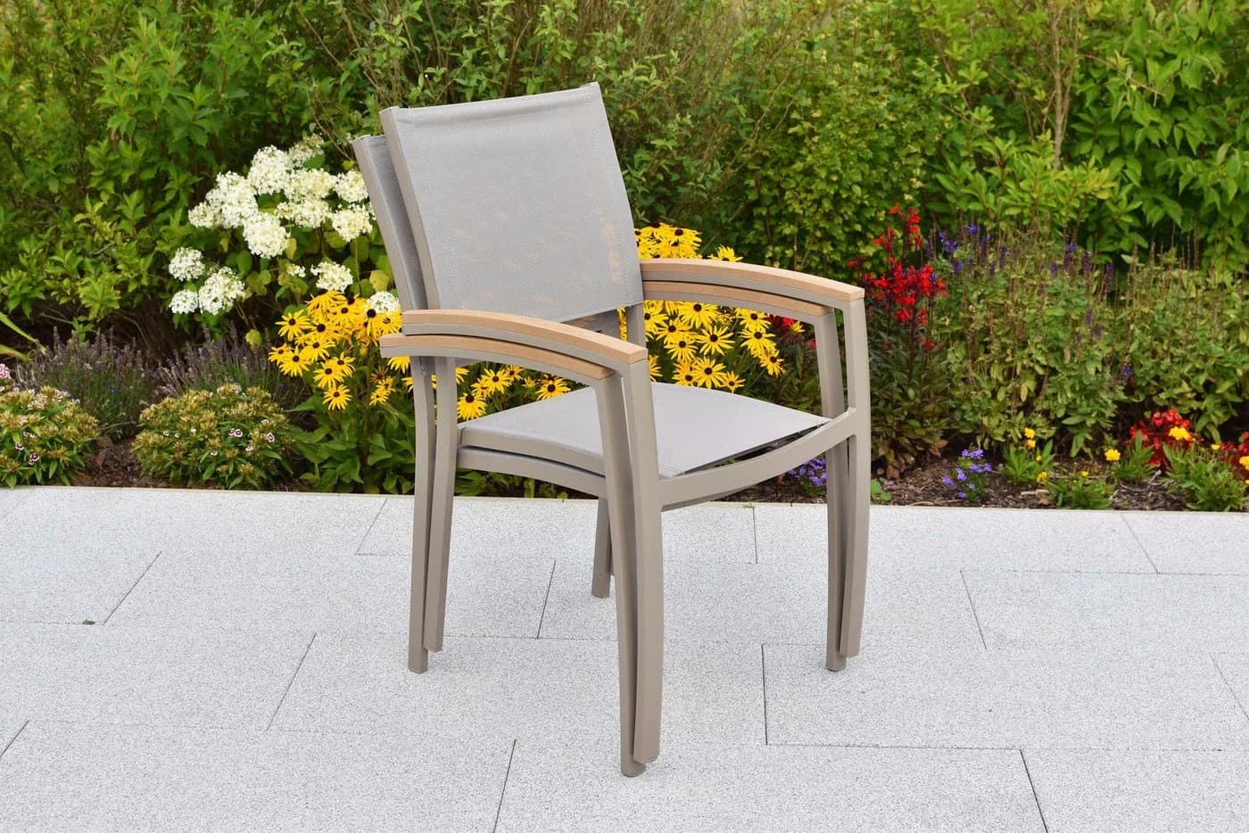 MERXX Garten-Essgruppe Piemont 7-tlg. Beige/Gold Aluminium - Bild 5