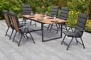 MERXX Garten-Essgruppe Santorin 13-tlg. Grau/Braun Aluminium Akazie Bild 1