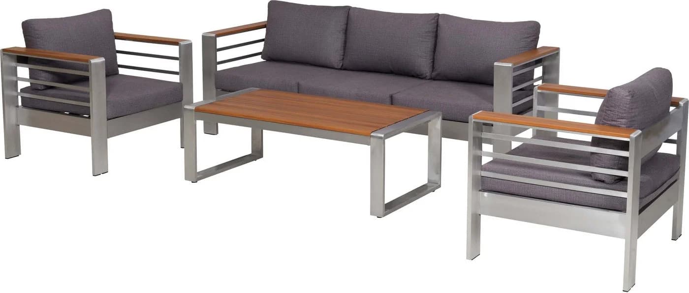 MERXX Gartenlounge-Set Nestos 14-tlg. Grau Aluminium - Bild 2