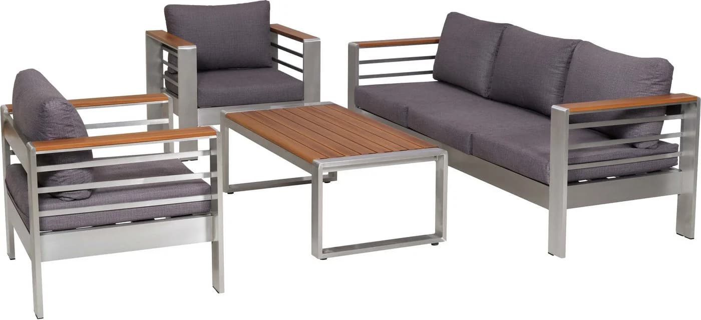 MERXX Gartenlounge-Set Nestos 14-tlg. Grau Aluminium - Bild 3